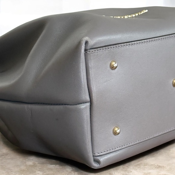 Authentic Dooney & Bourke Gray Leather Satchel Bag! - Picture 7 of 13